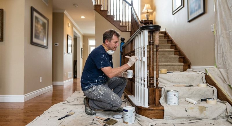 Banister Painting in Kansas City, KS